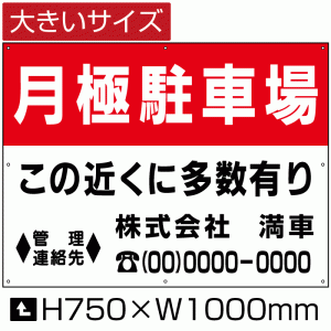 月極駐車場 看板 大きいサイズ H75cm×W1m 月極 駐車場 看板 契約車募集看板 この近くに多数有り プレート bigbosyu-03-d5