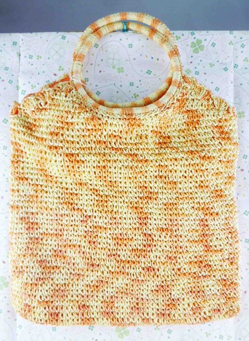 【震撼精品百貨】日本精品百貨 藤編手提袋-橘黃色 震撼日式精品百貨