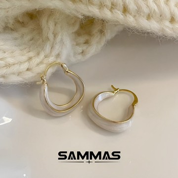 SAMMAS🔥耳環 素圈滴釉耳環  韓系 輕奢 耳扣 小眾設計 ins 個性 高級感 耳環 耳圈 耳針 創意 百搭