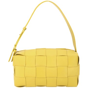BOTTEGA VENETA 寶緹嘉  Brick Cassette 小羊皮大格編織肩背腋下包(黃色)