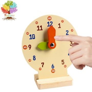 【樹年】兒童木質益智玩具鬧鐘認知時鐘蒙氏教學教具鐘錶學習