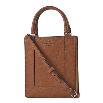 KATE SPADE Lena 荔枝紋手提/斜背二用包-焦糖色