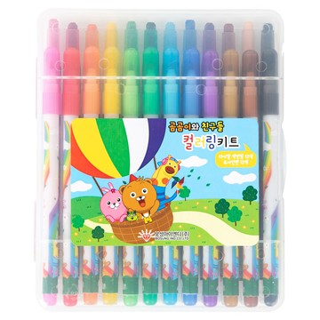 Bosung I&D Gomgom-i與朋友們 著色套組 彩色鉛筆12色 + 彩色筆12色  1組  24支