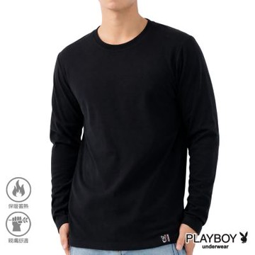 PLAYBOY厚暖絨速熱蓄暖圓領長袖保暖衣-單件