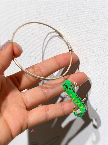 義大利設計師創聯名系列- 紙漿純銀蜥蜴手環、耳針