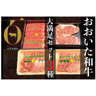 ふるさと納税 津久見市 おおいた和牛　大満足セット(ステーキ2枚・すき焼き700g・焼肉600g)