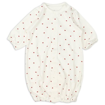 akachan honpo - 長袖連身衣腿部寬鬆款-愛心-紅色 (50~60cm)