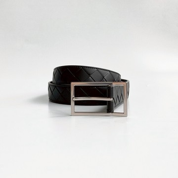 美國百分百【全新真品】BOTTEGA VENETA 真皮編織 皮帶 BV 配件 皮革 歐洲精品 3cm 黑 BD66