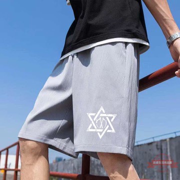 夏季運動短褲 M-4XL 男潮牌ins印花五分褲 港風潮流百搭寬鬆休閒短褲潮 舒適居家褲 夏季必備大尺碼鬆緊短褲