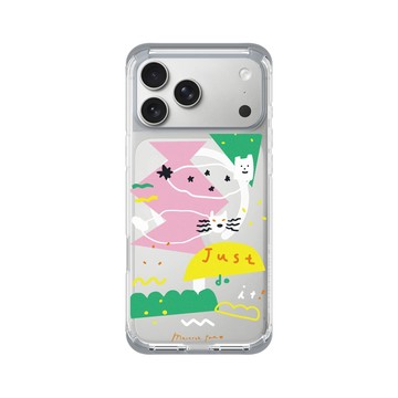 iPhone 17 Pro Max ClearX (MagSafe 兼容) 霜透灰 - MacaronToe 馬卡龍腳趾 - 麻糬貓與綠怪獸 Ｍochi & Green
