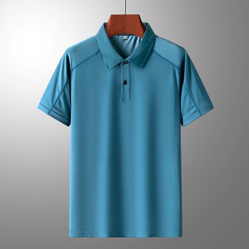夏季新款爸爸短袖t恤男翻領薄款中年男士polo衫休閑夏裝體恤上衣