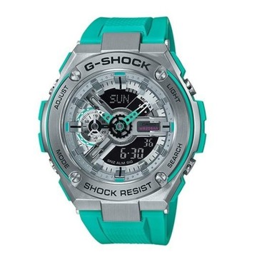 CASIO G-SHOCK 絕對強悍武士概念休閒錶 藍綠 GST-410-2A
