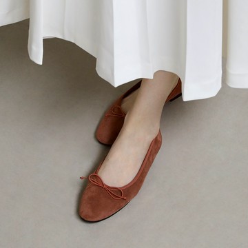 [SAPPUN] Anshley 絨面蝴蝶結平底鞋 (1cm)