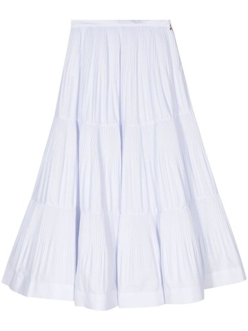 Patrizia Pepe - pleated tiered midi skirt - women - Polyester/Cotton - 42 - White