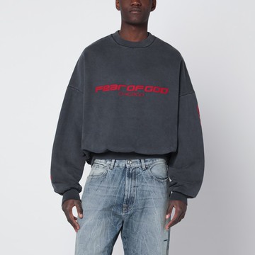 Grey washed cropped Chicago sweatshirt
