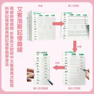 🤘蝦米優選🤘艾賓浩斯記憶曲線單詞本 每日10詞 單詞記憶本 單字本 背單字 背單詞 英文單字本 單字記憶本 單字筆記本