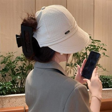 趙露思同款華夫格漁夫帽女春夏季時尚百搭遮陽顯臉小可折疊遮陽帽
