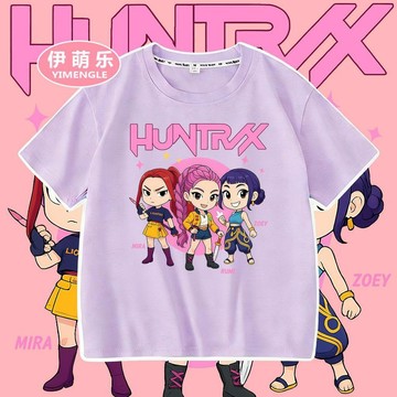 【免運爆款⭐️】獵魔女團短袖 魯米佐伊米拉短袖 kpop獵魔女團周邊印花童短袖t恤 純棉夏季兒童中大童上衣 獵魔女團T恤