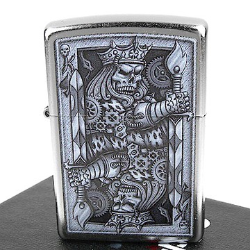 ZIPPO 美系~Steampunk King Spade-蒸氣龐克老K圖案打火機