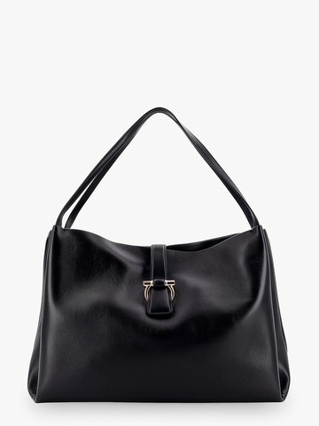 Leather handbag with metal gancini detail - FERRAGAMO - gender_Woman
