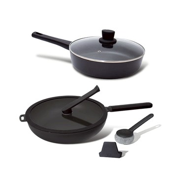 【預購】恰恰鍋28CM平底煎鍋(全配組)+AURA花崗岩24CM深煎鍋(附鍋蓋)