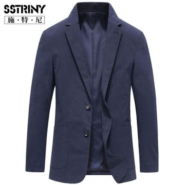 施特尼春秋休閑西服男2025新款棉質薄款西裝商務時尚單西上衣外套