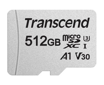 Transcend 512GB USD300S microSDXC UHS-I U3(V30/A1)記憶卡,附轉卡 (TS512GUSD300S-A)
