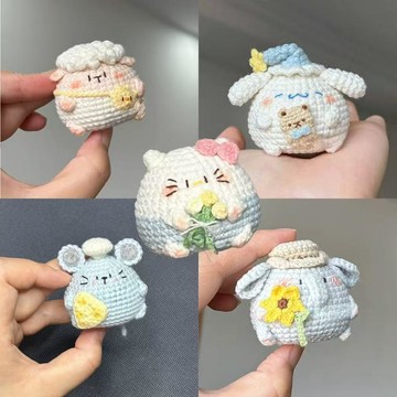 🔥新品🔥手工編織diy手工禮物毛線材料包三麗鷗玩偶鉤針可愛女朋友鑰匙扣鉤針娃娃 編織材料包 可愛娃娃 包包掛件