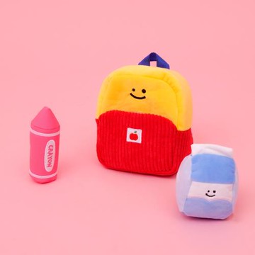 Ins風韓國上學書包三件套藏食BB叫寵物狗狗比熊玩具發聲聞嗅解悶