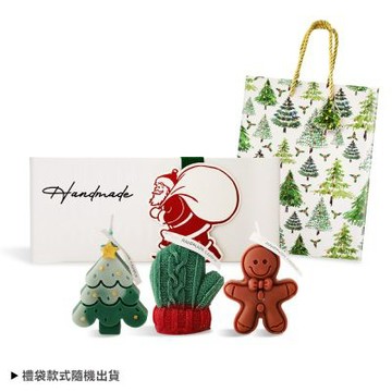 O Pretty 歐沛媞 手工香氛蠟燭禮盒【手套+聖誕樹+薑餅人+聖誕燙金禮袋】-交換禮物人氣禮物
