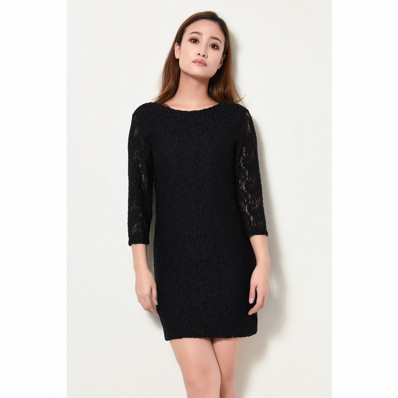 エゴイスト Egoist Backオープンレースワンピース Black 通販 Lineポイント最大5 0 Get Lineショッピング