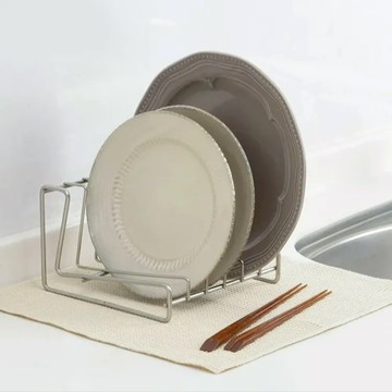 家事問屋 日本製不鏽鋼盤子瀝水收納架18cm