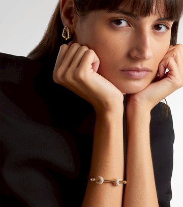 Ananya Chakra Icon 18kt gold bracelet with diamonds and quartz