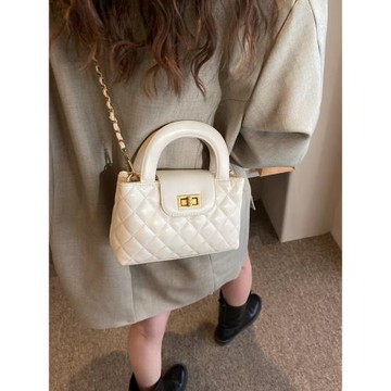 網紅爆款小香風菱格鏈條包包女2025新款洋氣百搭斜挎包手提小方包