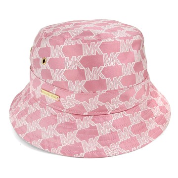 MICHAEL KORS 庭園玫瑰粉色滿版LOGO漁夫帽
