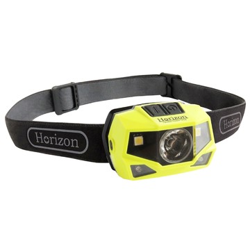 Horizon 天際線 專業級LED多段式登山頭燈 HJ-1701 55米射程 IPX4防塵防水  螢光黃 + 黑色  1個