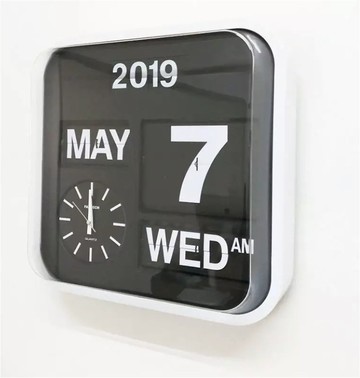 臺灣Fartech華奇智能翻頁鐘43cm大號白色經典客廳機械翻牌鐘表