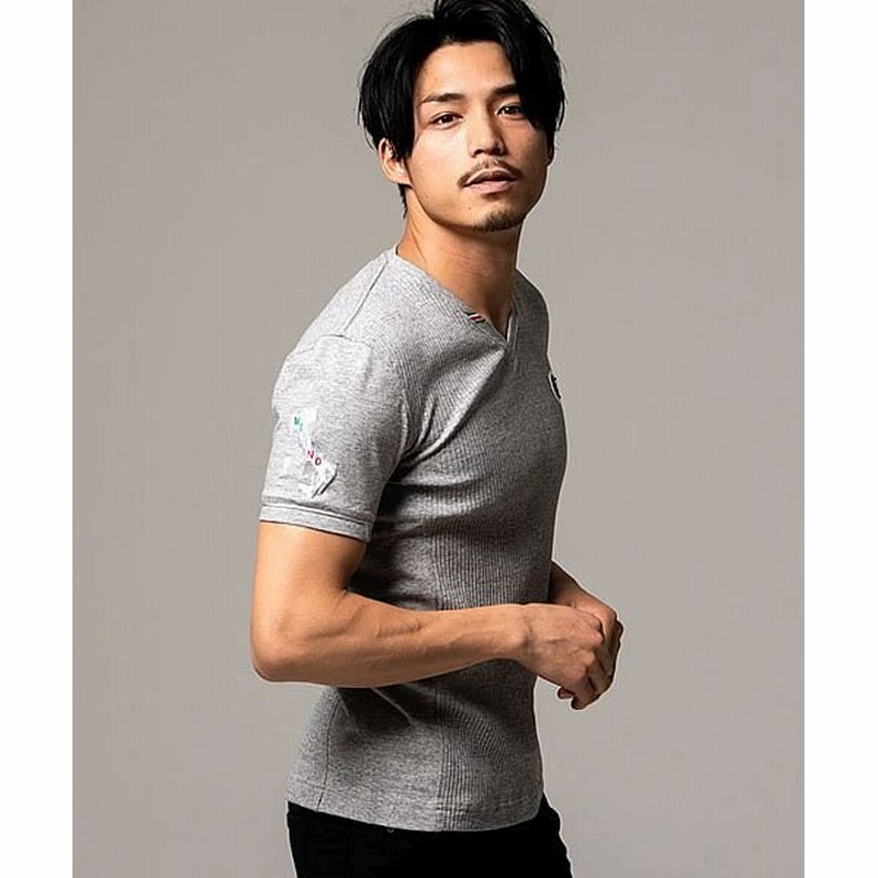 Viola ヴィオラ Viola リブ袖切り替え刺入りストレッチvネック半袖tシャツ メンズ ブランド ビオラ トップス イタリア イタリアンカラー ストレッチ メンズ その他系1 通販 Lineポイント最大get Lineショッピング