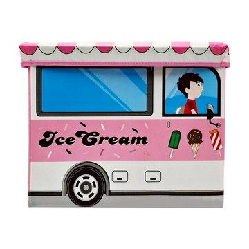 卡通玩具收納箱  40 x 25 x 30cm  粉紅色  1個