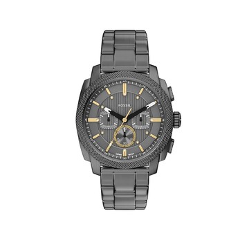 【FOSSIL】限時9折★Machine 暗影戰甲男錶 槍灰色不鏽鋼錶帶 44 MM FS6160｜金明洙配戴款