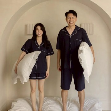 Rising Boutique 莫代爾棉情侶套裝-午夜藍 (男女皆可）