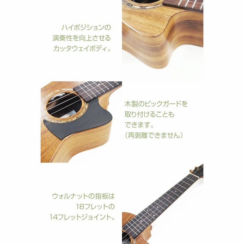 キワヤ ウクレレ テナー KTU-2CE アカシアコアトップ単板