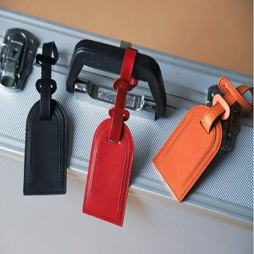 【全手工訂制】高質感行李牌DIY手工高端創意禮品 義大利植鞣真皮