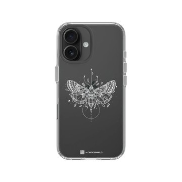 iPhone 16 Clear Case（相機按鈕） 透明 - Kerby Rosanes - 蛾 - 白