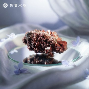 【安徽水晶包裹鏡鐵礦】水晶礦石 原礦擺件 聚寶盆 開運 招財 居家風水 白水晶 直播 聚寶水晶