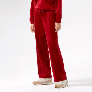 Hang Ten- 針織燈芯絨加州熊長褲-女(暗紅)