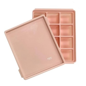 tgm 12格副食品矽膠製冰盒 15.5*12*3cm  珊瑚粉  1個