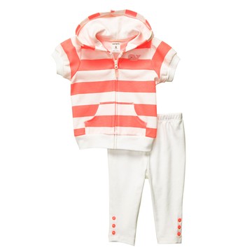 美國 Carter's - 鯨魚刺繡條紋拉鍊連帽短袖+長褲2件組 (24 M)