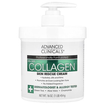 Advanced Clinicals, 膠原蛋白，肌膚救援霜，16 盎司（454 克）