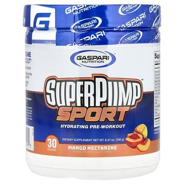 Gaspari Nutrition, SuperPump™ Sport，鍛鍊前補水配方，芒果油桃味，8.47 盎司（240 克）